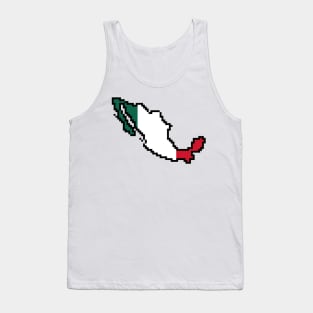 8-bits Mexico Map Flag Tank Top